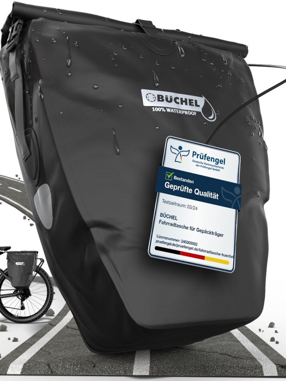 Büchel Pannier Rack Bag 26L Waterproof - Open Box